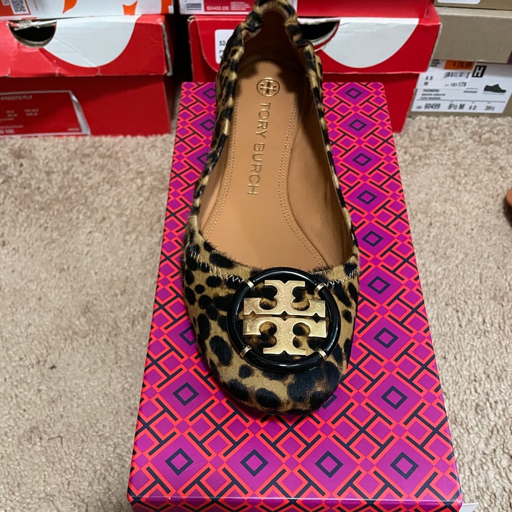 Tory Burch Minnie Flats - Leopard Print